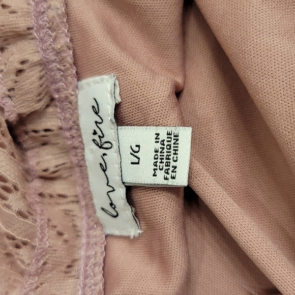 Love, Fire Blush Pink Cold Shoulder Lace Mini Dress - Size Large - Picture 6 of 7